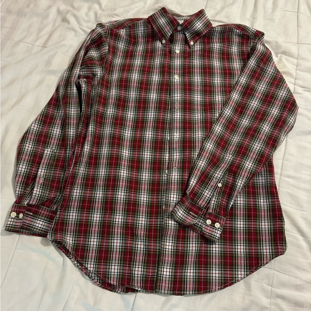 Brooks Brothers Plaid Casual Button Down Shirt size medium